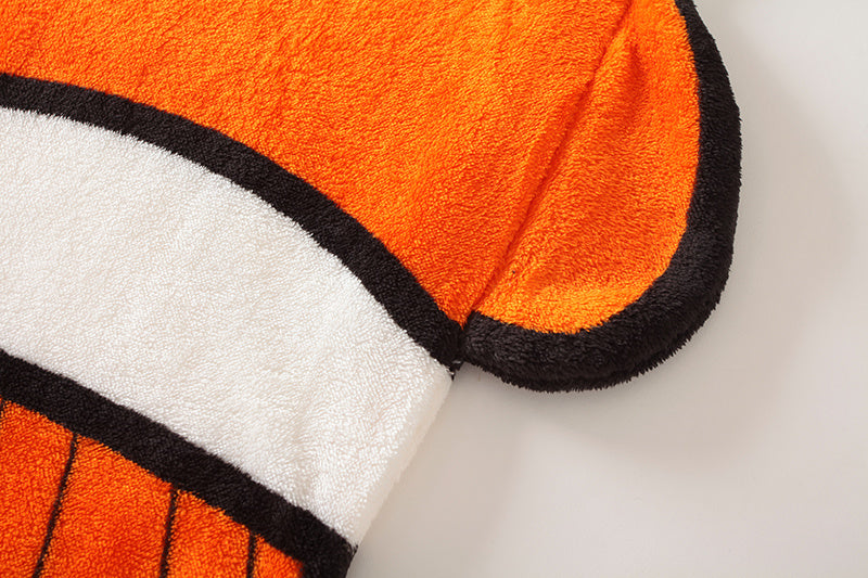 KTX-387091 Infant Soft Coral Pattern Cartoon Clown Fish Plush Sleeping Bag with Anti-Kick Design