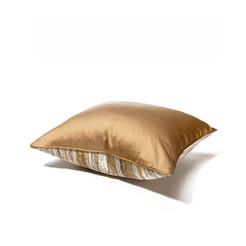 KTX-387219 Champagne Gold Striped Pillowcase for Modern Minimalist Living Room and Bedroom Décor