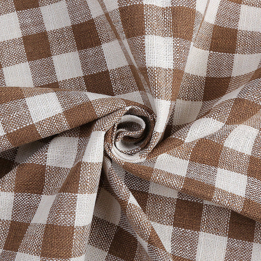 KTX-388243 Small Square Grid Polyester Fabric for Cushion Covers, Bags, and Accessories - 150cm Width