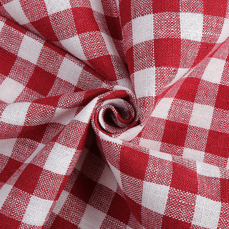 KTX-388243 Small Square Grid Polyester Fabric for Cushion Covers, Bags, and Accessories - 150cm Width