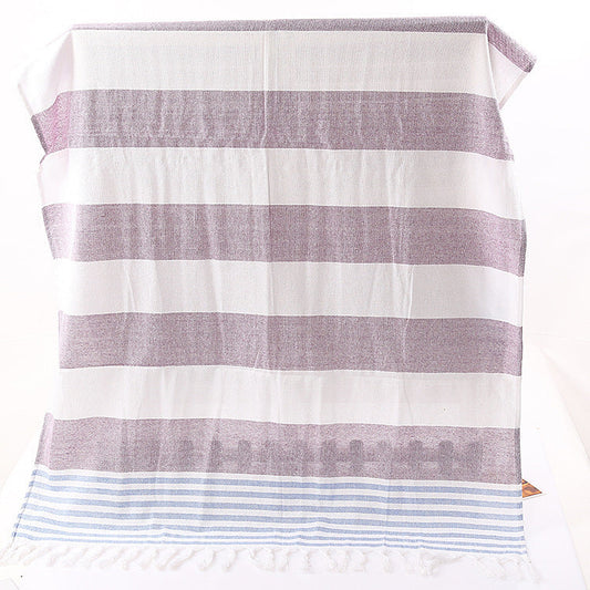 KTX-390291 Turkish Cotton Striped Beach Towel - 100x180cm - 60% Cotton, 40% Polyester