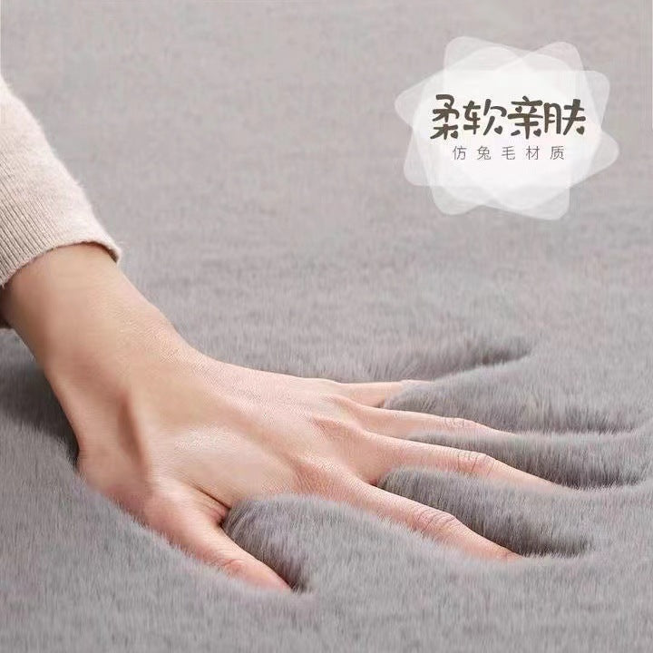 KTX-391763 Imitation Rabbit Fur Soft Touch Area Rug for Living Room, Bedroom, and Bay Window