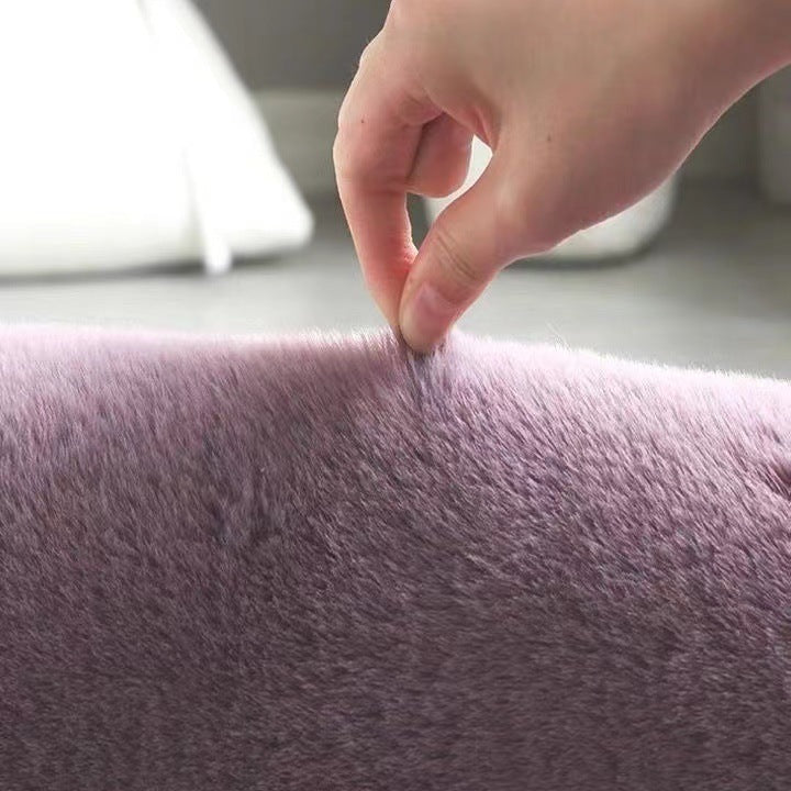 KTX-391763 Imitation Rabbit Fur Soft Touch Area Rug for Living Room, Bedroom, and Bay Window