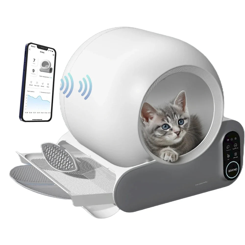 KTX-392147 Automatic Self-Cleaning Smart Cat Litter Box with 66L Capacity and APP Control