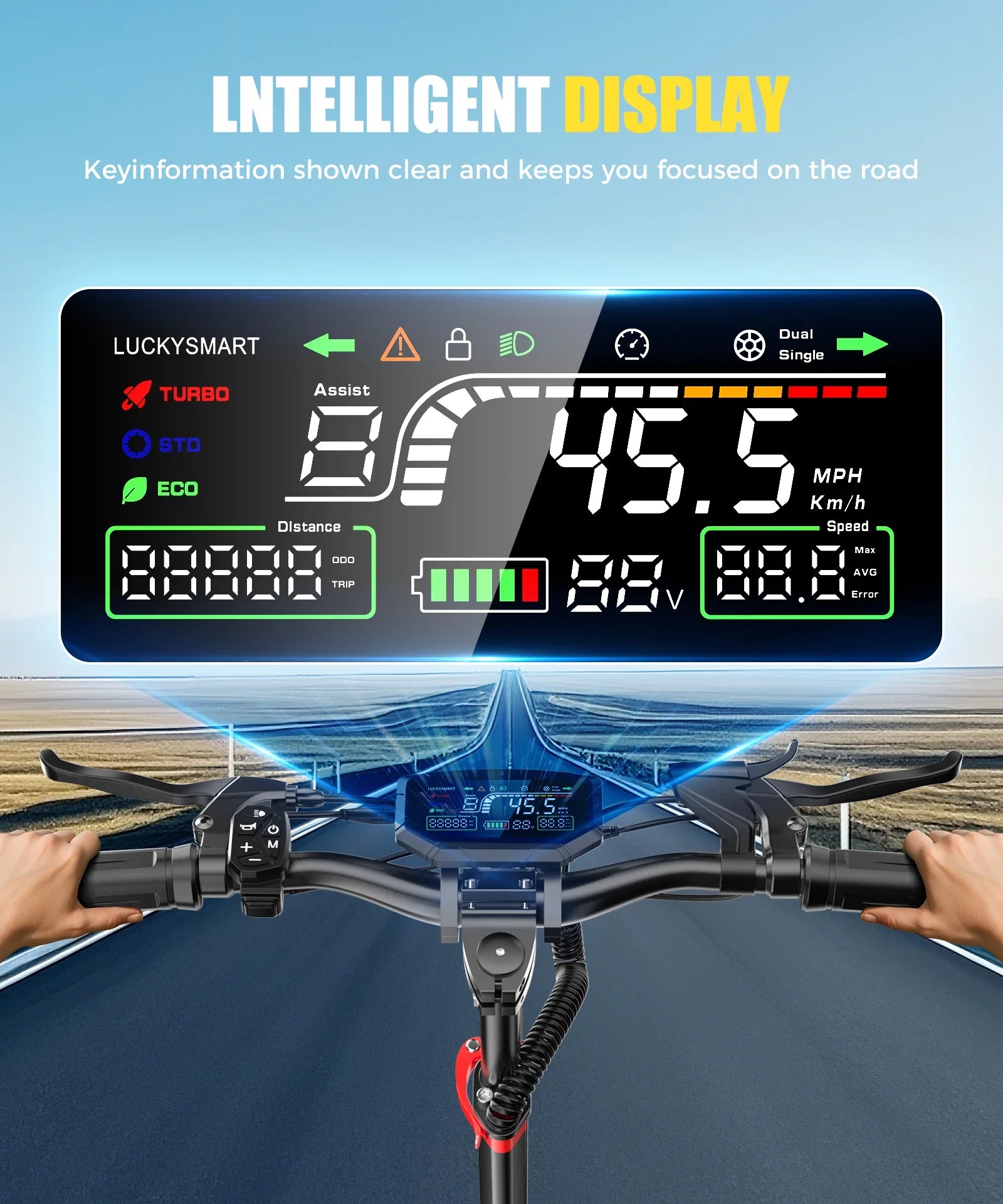 KTX-392211 48V 1600W Electric Off-Road Scooter with 11-Inch Tires, Waterproof, Foldable, Long Range for Adults