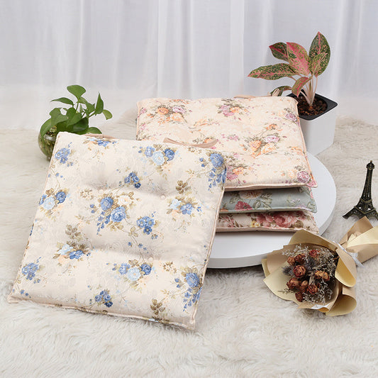KTX-392915 Pastoral Floral Print Cushion with Zipper Options - Medium Size, Various Colors Available