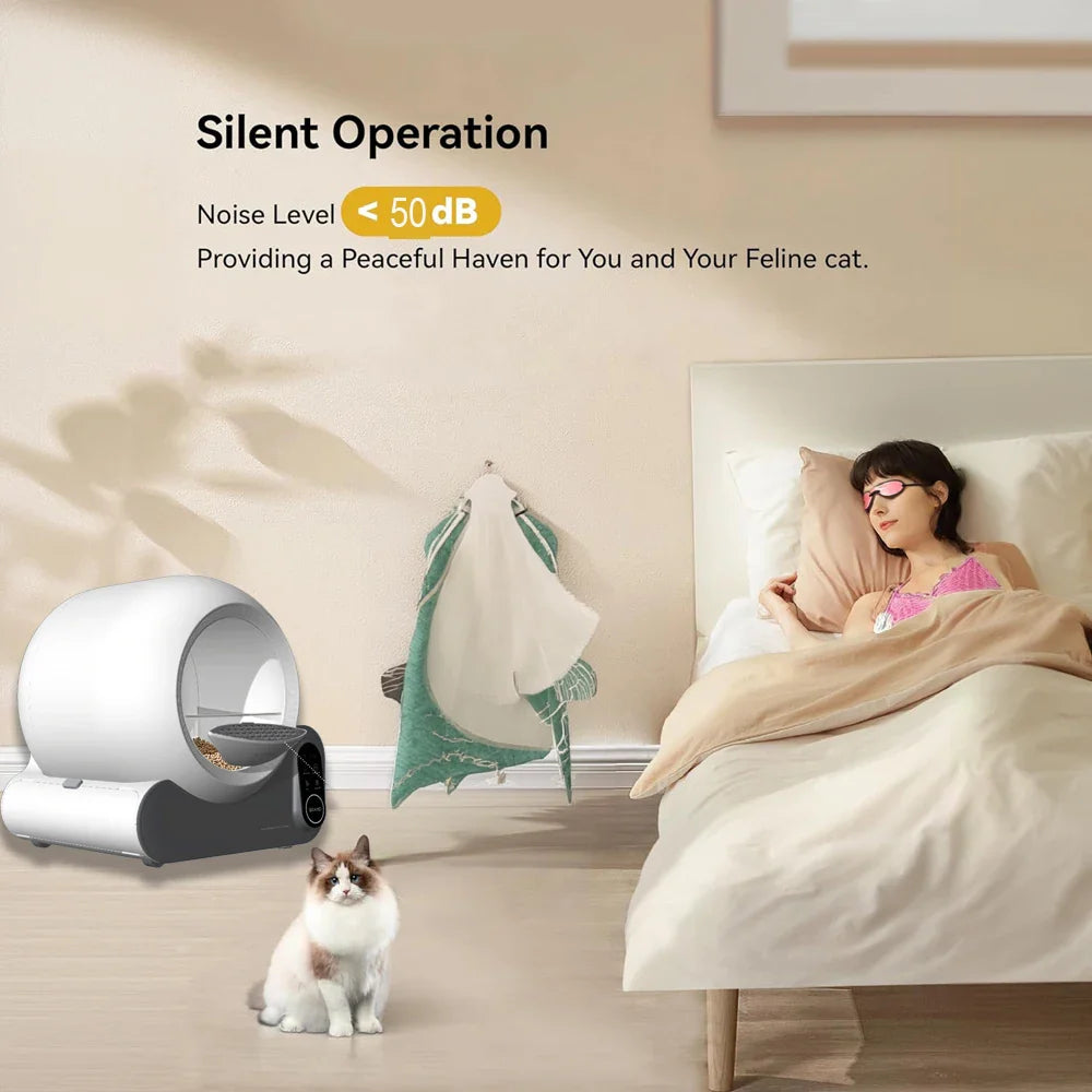 KTX-393299 Intelligent Large Capacity 70L Cat Litter Box with Odor Control and Easy Cleaning