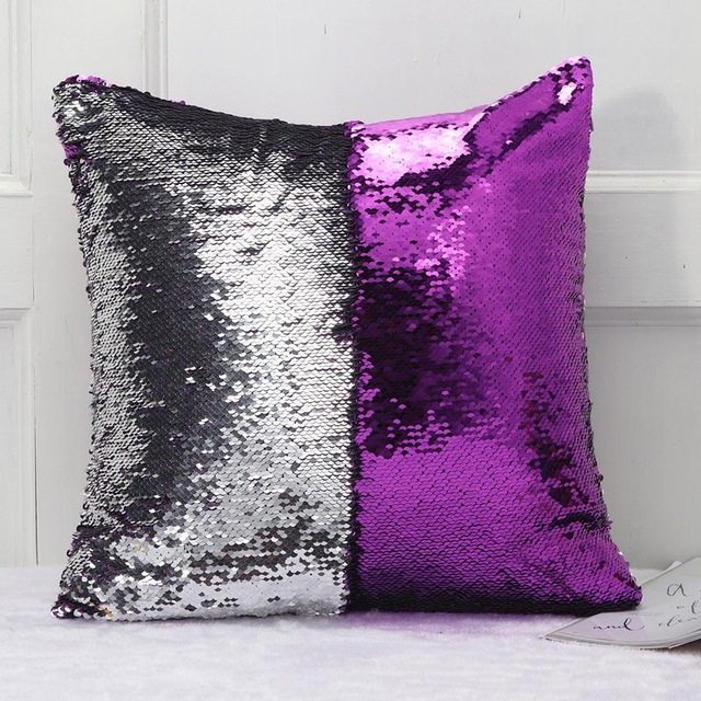 KTX-394003 Fashionable Black and White Sequin Decorative Cushion Cover for Sofa