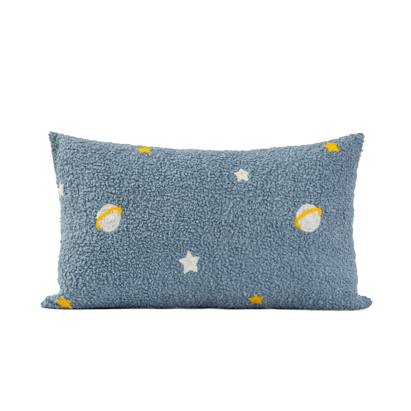 KTX-395219 Blue Planet Modern Embroidered Pillow for Living Room - Available in 45x45cm and 30x50cm