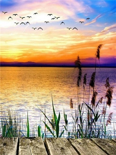 KTX-396243 Frameless Digital Oil Painting on Linen – Modern Simplicity Home Decor