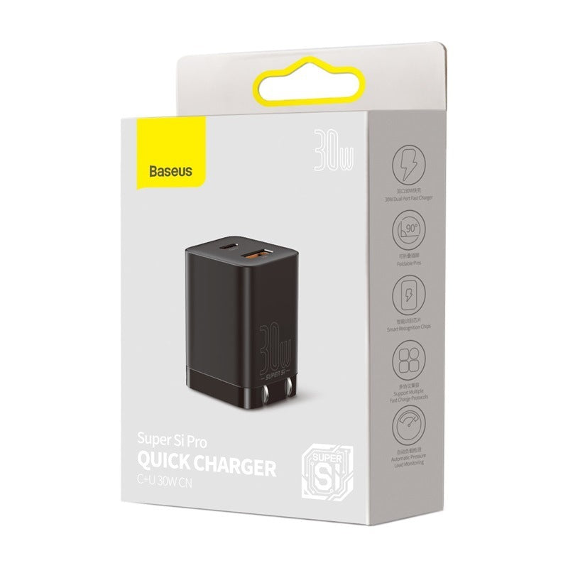 KTX-397523 30W Super Silicon Travel Charger - USB Input 220V, Output 12V, Black/White