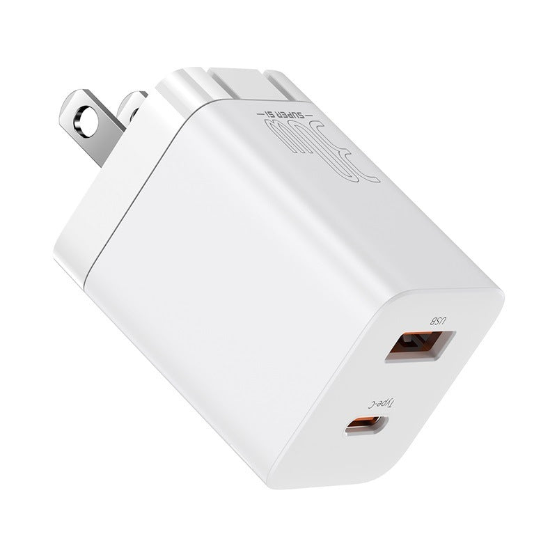 KTX-397523 30W Super Silicon Travel Charger - USB Input 220V, Output 12V, Black/White