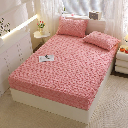 KTX-398419 Taffon Quilted Fitted Sheet in Various Sizes - Polyester-Cotton Blend with Tie Dye Design