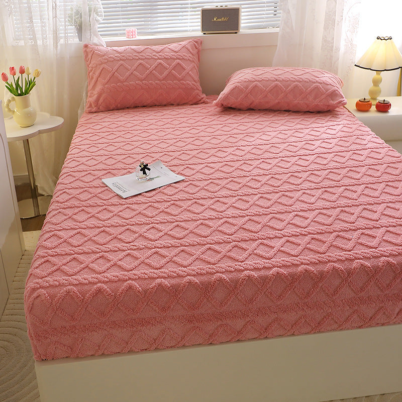 KTX-398419 Taffon Quilted Fitted Sheet in Various Sizes - Polyester-Cotton Blend with Tie Dye Design