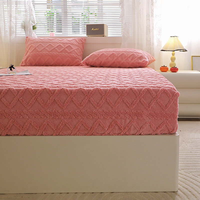 KTX-398419 Taffon Quilted Fitted Sheet in Various Sizes - Polyester-Cotton Blend with Tie Dye Design