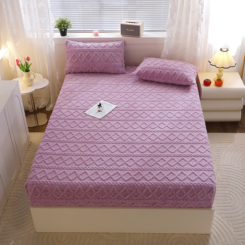 KTX-398419 Taffon Quilted Fitted Sheet in Various Sizes - Polyester-Cotton Blend with Tie Dye Design