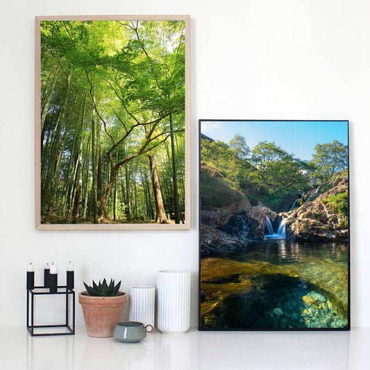 KTX-398547 Hand-Painted Summer Forest Landscape Oil Painting on Canvas, Multiple Sizes Available