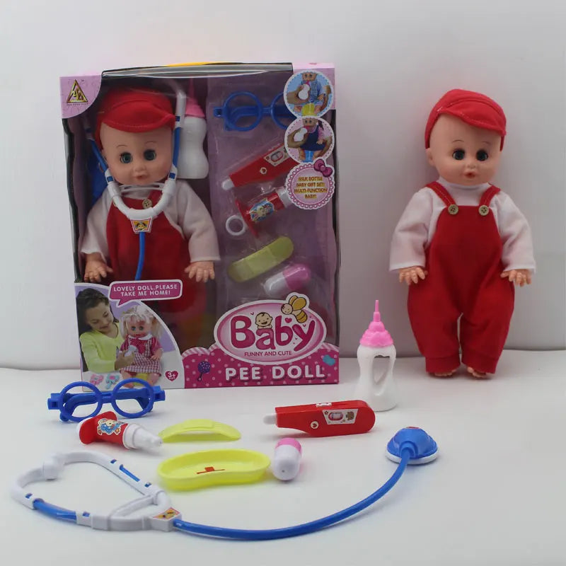 KTX-398867 16-Inch Soft Silicone Interactive Doctor Doll Set for Pretend Play and Medical Games