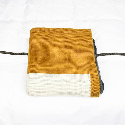 KTX-398931 Bohemian Knitted Blanket in Vibrant Colors for Office or Sofa Use