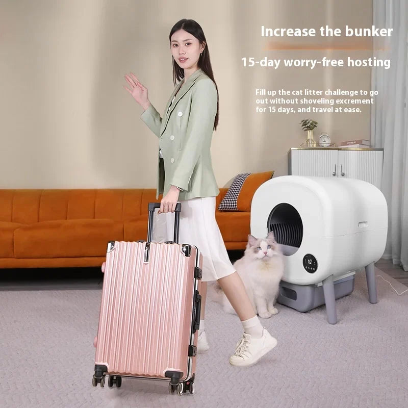 KTX-399059 Automatic Smart Cat Litter Box with Eco-Friendly Design and Advanced Self-Cleaning Function