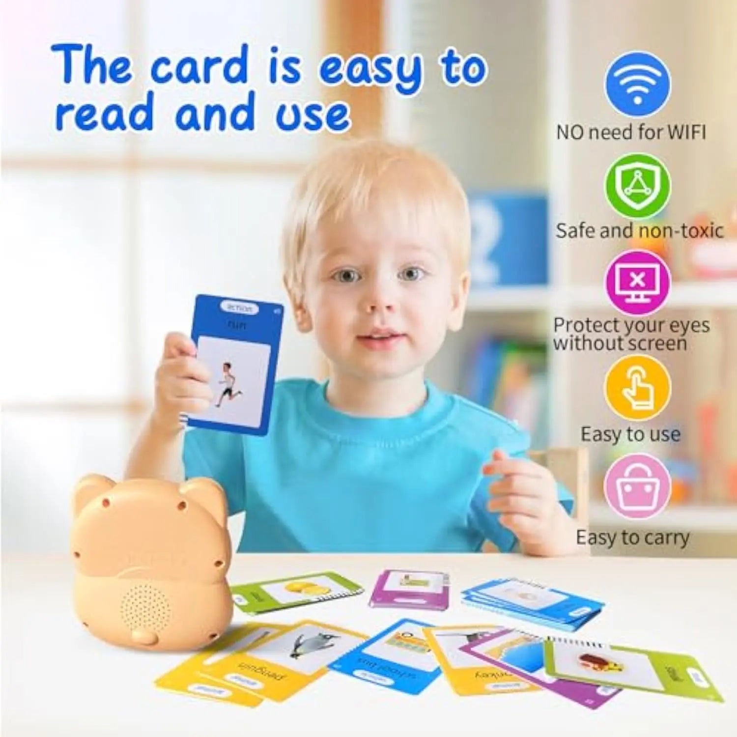KTX-399443 Educational Talking Flash Cards for Kids - Interactive Learning Tool for Sight Words and Cognitive Development