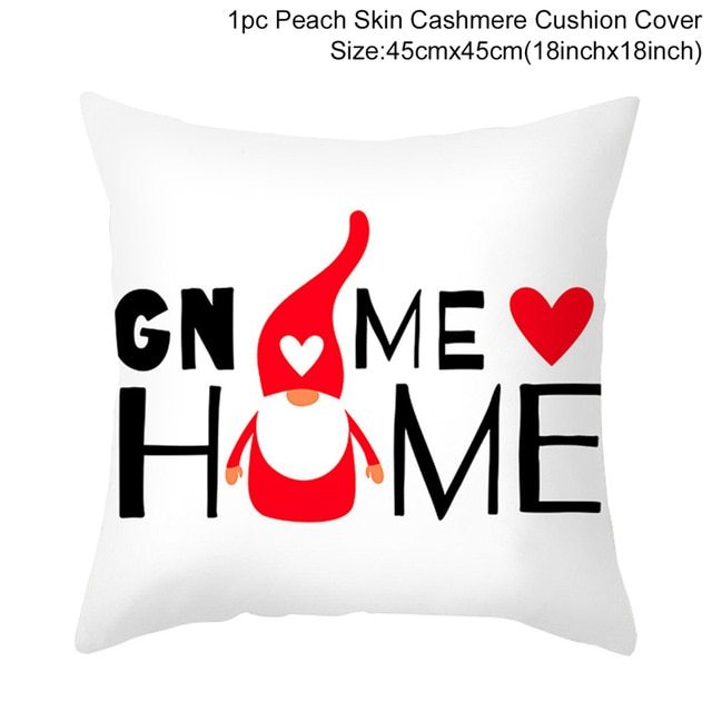 KTX-399443 Red Cartoon Letter Valentine's Day Pillowcase in Peach Skin for Living Room or Bedroom, 45x45cm