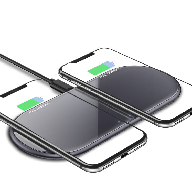 KTX-399827 Sleek Aluminum Alloy Wireless Charger with Tempered Glass Cover, Fast Charging Capabilities