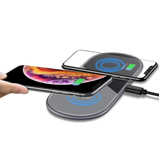 KTX-399827 Sleek Aluminum Alloy Wireless Charger with Tempered Glass Cover, Fast Charging Capabilities