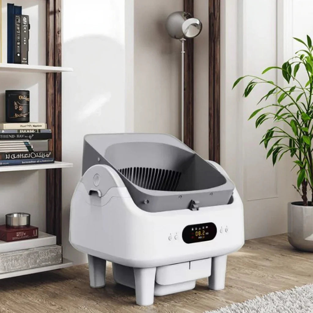KTX-400211 Automatic Smart Cat Litter Box with Remote Control and Health Monitor - 68L Capacity, Durable PP Plastic