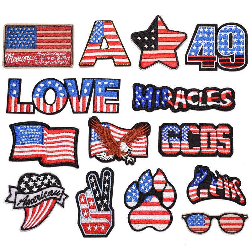 KTX-400595 Embroidered Fabric Flag Patch for Sewing on Apparel and Accessories