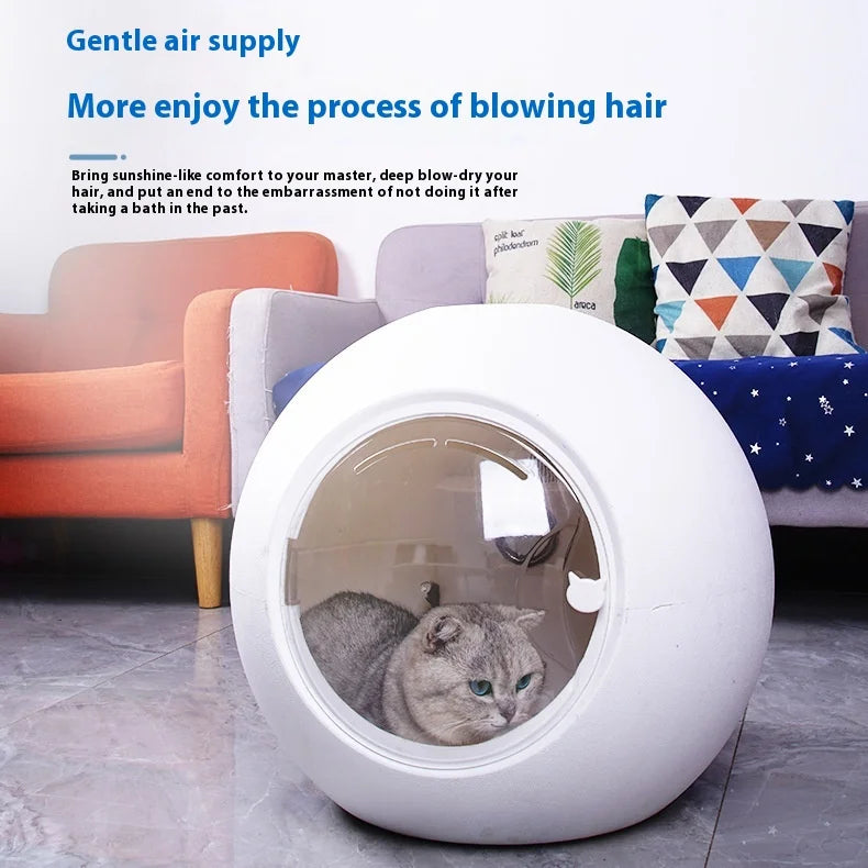 KTX-401171 Eco-Friendly Spherical Pet Hair Dryer for Cats & Dogs - Electric Grooming Bathing Box