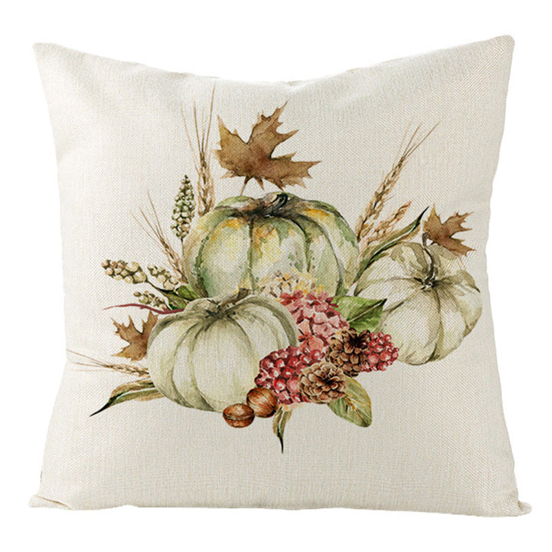 KTX-401875 Cartoon Letter Print Christmas Pillow Cover, 45x45cm, Soft PP Cotton Cushion for Sofas and Office