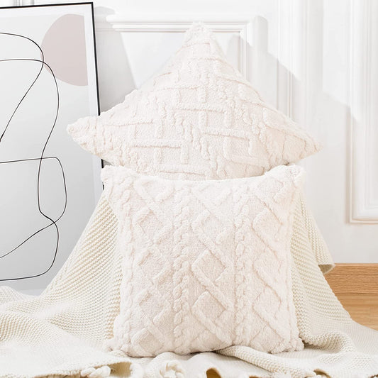 KTX-402067 Retro Plush Soft Fluffy Pillow Cushion for Living Room - Available in Multiple Colors