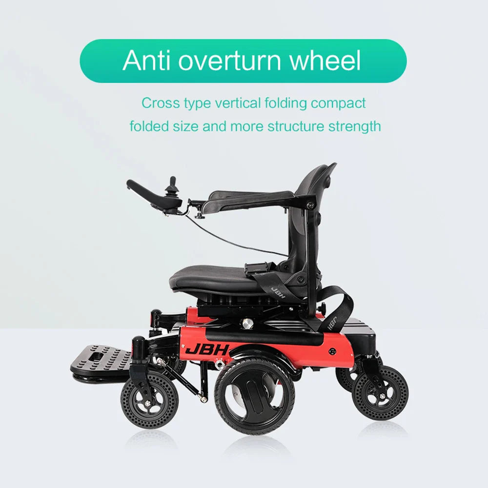 KTX-403091 Electric Power Wheelchair D07 with Removable Lithium Battery, 6 km/h Speed, 120KG Load Capacity, Red