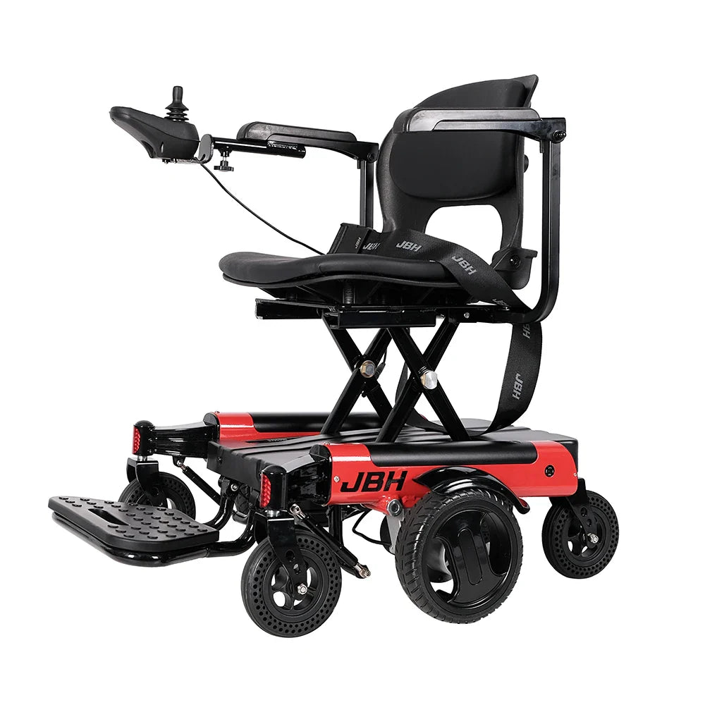 KTX-403091 Electric Power Wheelchair D07 with Removable Lithium Battery, 6 km/h Speed, 120KG Load Capacity, Red