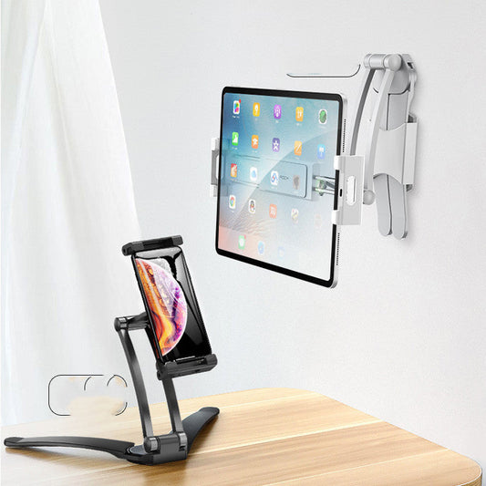 KTX-403283 Wall-Mounted Adjustable Support Frame for 5-15.6 Inch Tablets and Monitors in Silver-White and Black