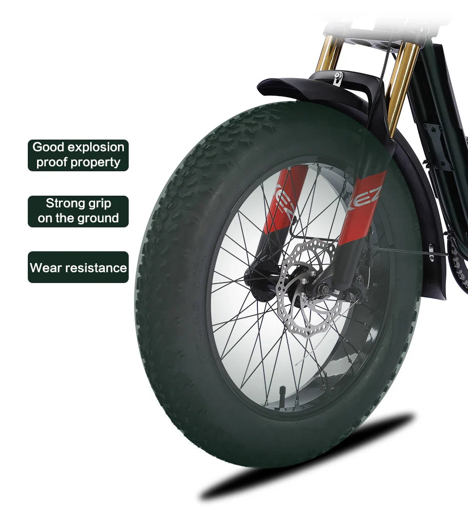 KTX-403539 Electric Mountain Bike with 7-Speed Gears, Integrated Lithium Battery, and Wide Tires