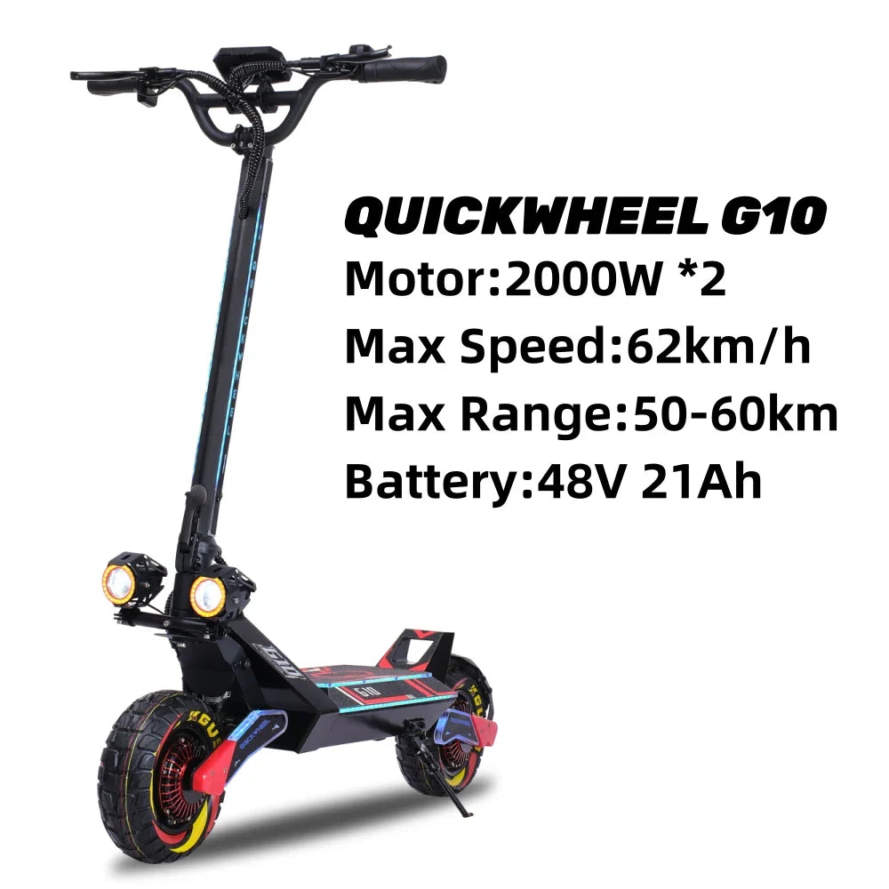 KTX-404243 Electric Scooter with Seat, 4000W Dual Motor, 50-65 km Range, Foldable, Full Suspension, Portable, Aluminum Alloy Frame