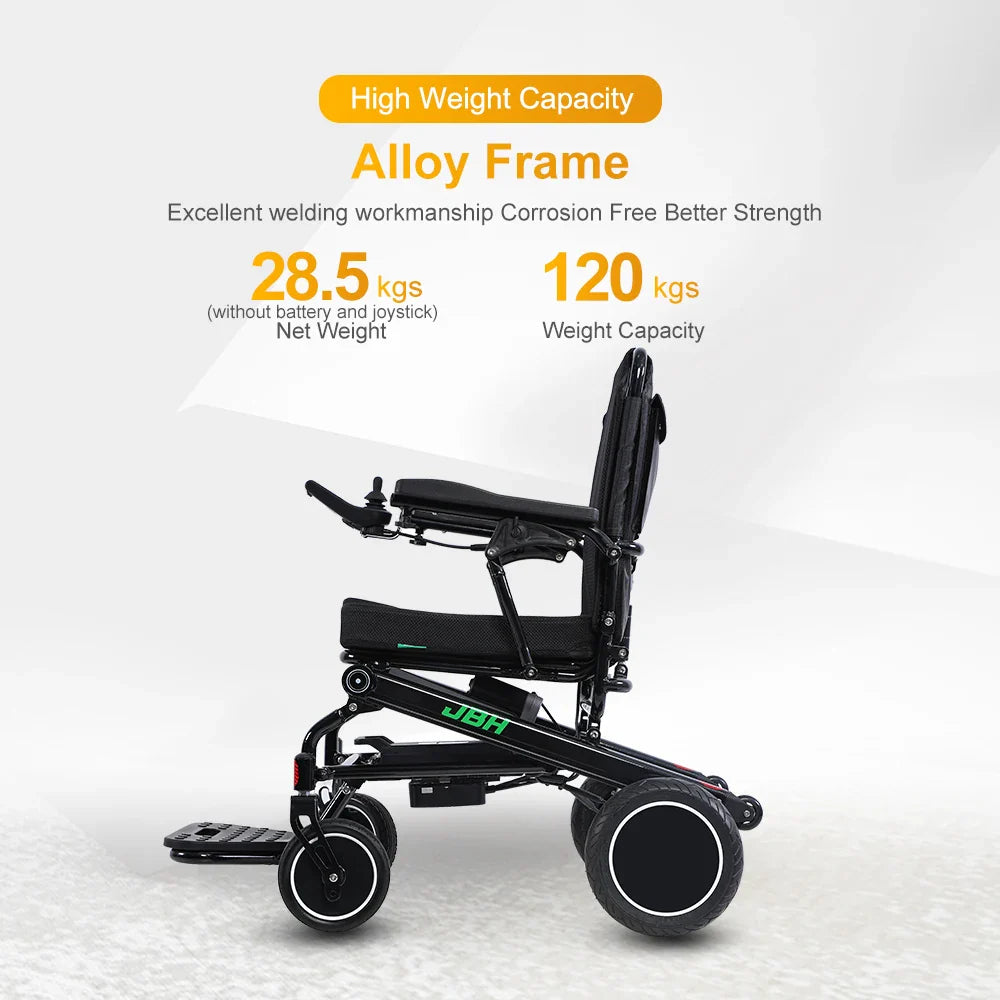 KTX-404243 Lightweight Electric Wheelchair with Motorized Auto-Folding and Unfolding, Aluminum Alloy Frame, Removable Batteries