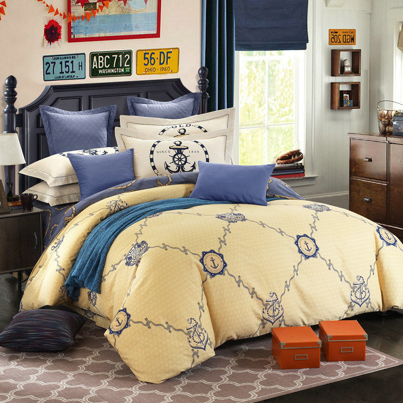 KTX-404371 Cotton Brushed Striped Plaid Four-Piece Set