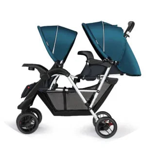 KTX-404563 Twin Folding Baby Stroller for Two Kids - Portable Travel Buggy with Double Seats