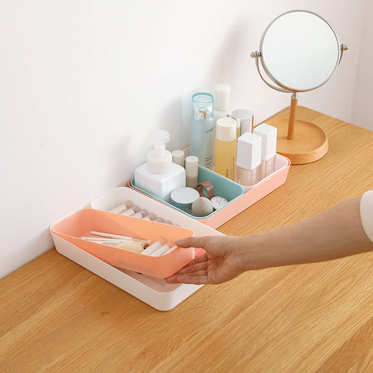 KTX-405075 Simple Modern Plastic Desktop Storage Box for Organizing CDs, Remotes, Magazines, Stationery, and More