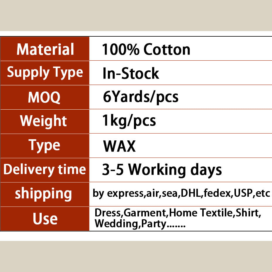 KTX-405203 Vibrant Plant Print African Wax Fabric - 6 Yards of Dutch Batik Fabric for Spring and Summer