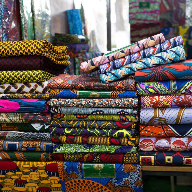 KTX-405203 Vibrant Plant Print African Wax Fabric - 6 Yards of Dutch Batik Fabric for Spring and Summer