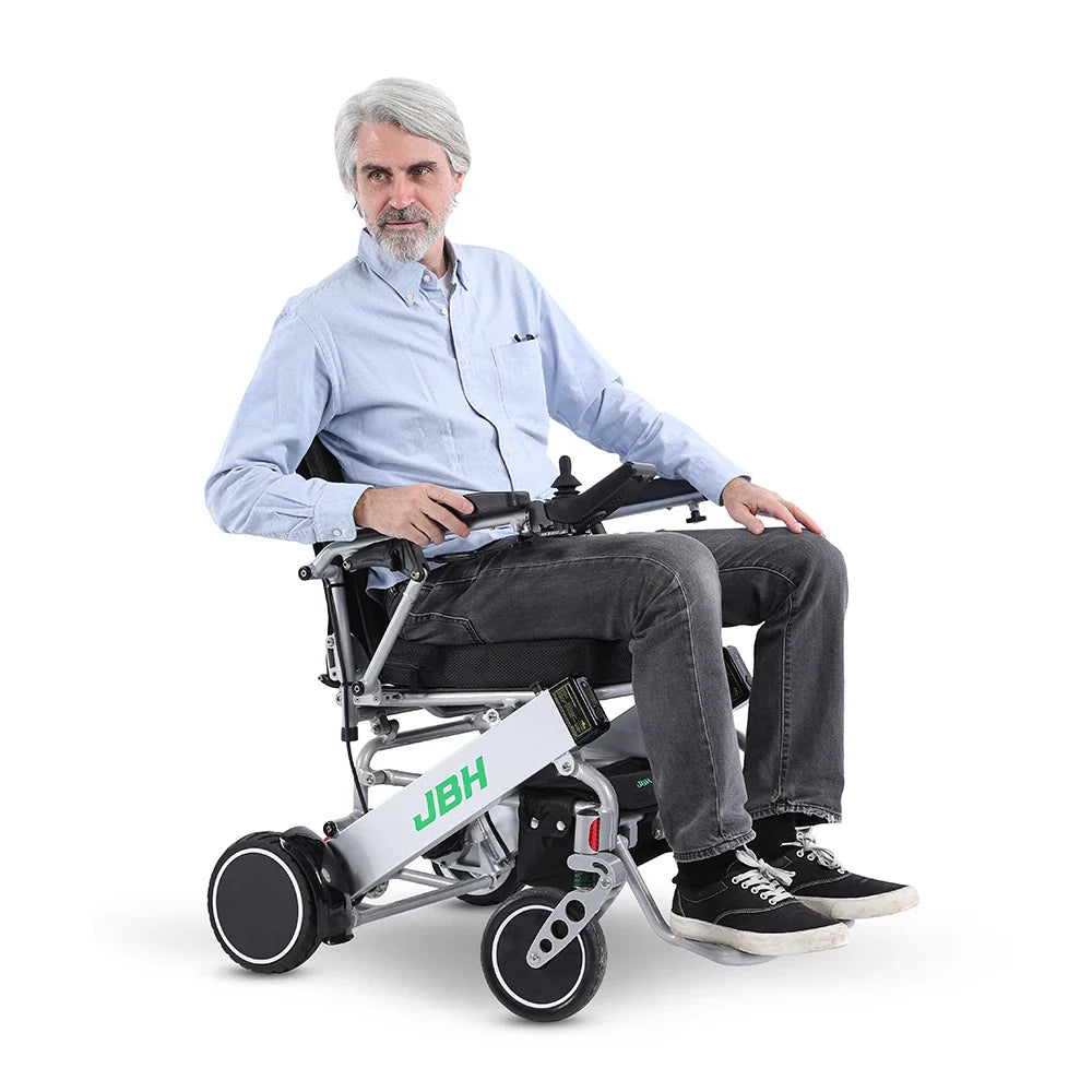KTX-405395 Lightweight Foldable Electric Wheelchair with Remote Control, Aluminum Alloy Frame, 20km Range, 120kg Load Capacity
