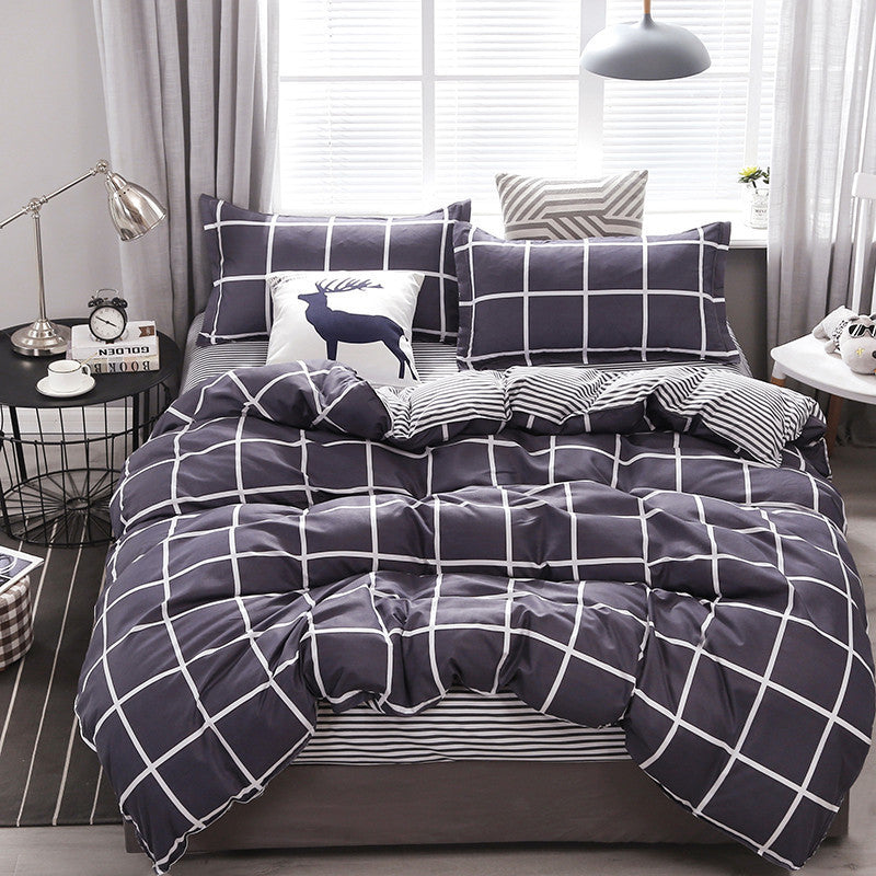KTX-405843 Bamboo Fiber Polyester Bedding Set with Various Stylish Prints - Three & Four Piece Options