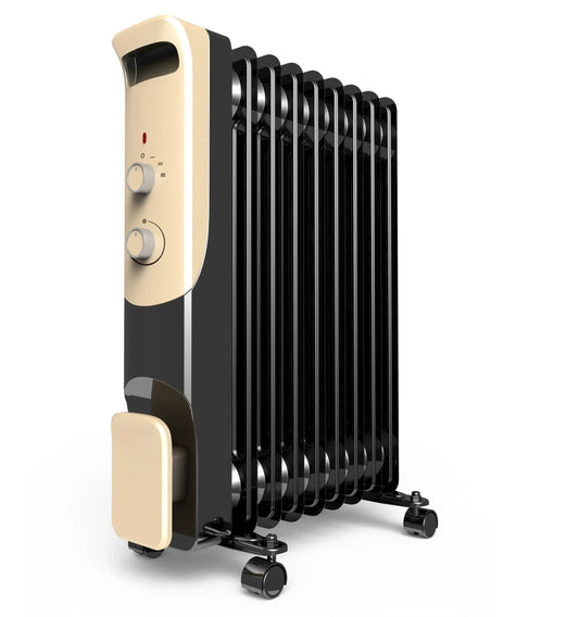 KTX-406291 Oil Filled Radiator Heater with Adjustable Thermostat and Safety Features for Home Use