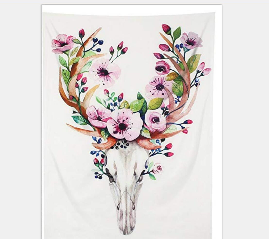 KTX-407379 Nordic Flamingo Landscape Tapestry Wall Hanging for Bedroom and Living Room Decor