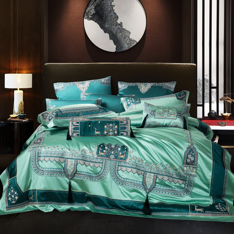 KTX-407507 Luxury Long-Staple Cotton Bedding Set - 4 or 6 Piece for 1.5m, 1.8m, and 2.0m Beds