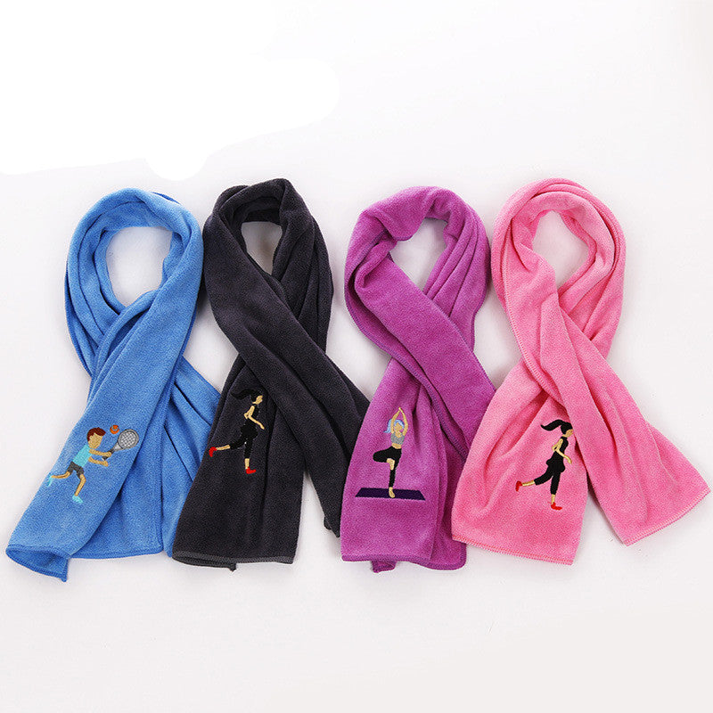 KTX-408403 Embroidered Microfiber Sports Towel - Quick-Dry, Lightweight and Highly Absorbent, 30x100 cm